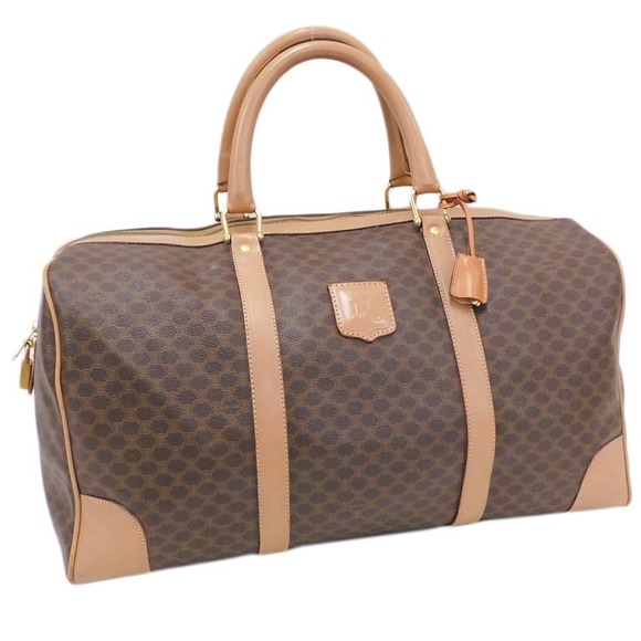 Celine Macadam Boston Bag Brown Leather - Picture 1 of 8